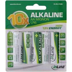 InLine 01296, Engangsbatteri, AA, Alkaline, [Levering: 6-14 dage]